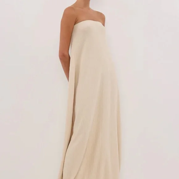 Authentic DISSH Alias Natural Textured Knit Strapless Midi Dress - Picture 5 of 7